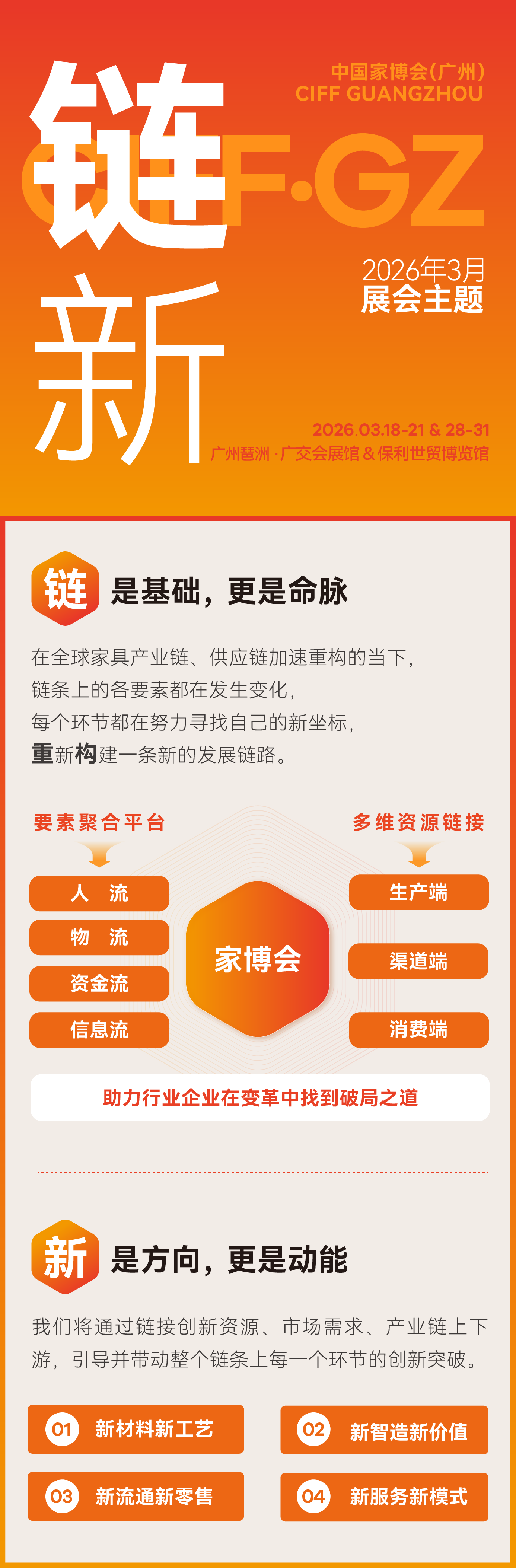 CIFF 2026第57届中国家博会（广州）主题：链新！